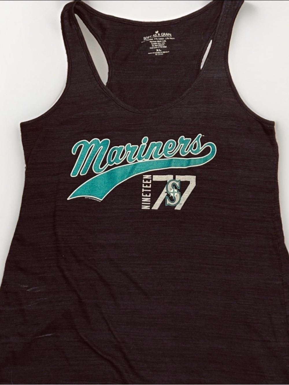 Seattle Mariners Women's XL Tank Top Navy Blue And Teal Soft As A Grape Brand